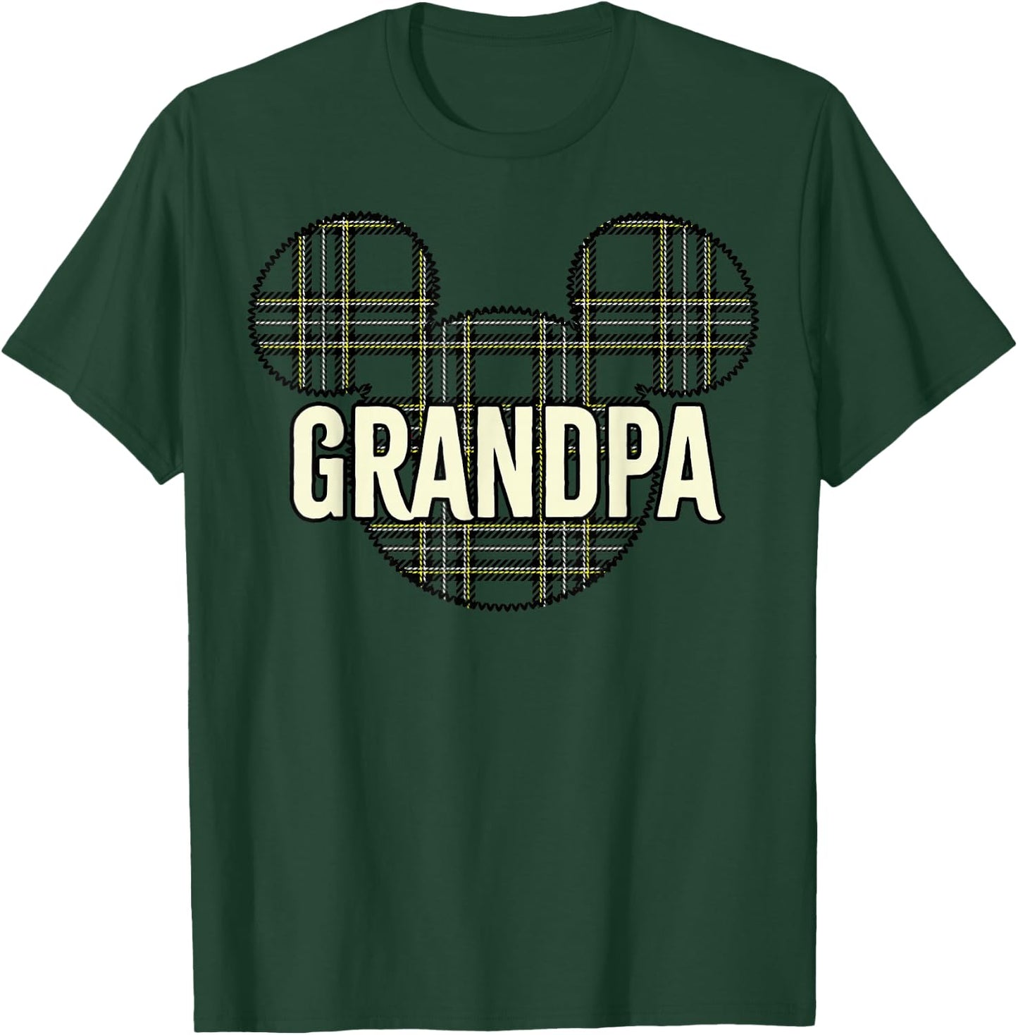Disney Mickey and Friends Christmas Plaid Mickey Grandpa T-Shirt - T-Shirt | Forest