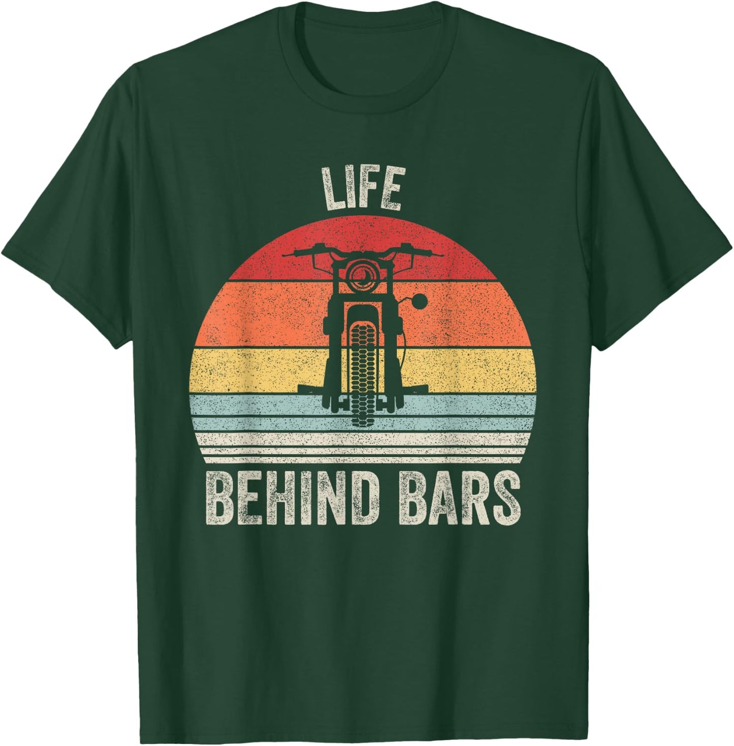 Vintage Retro Life Behind Bars Shirt Motorcycle Rider Gift T-Shirt - T-Shirt | Forest