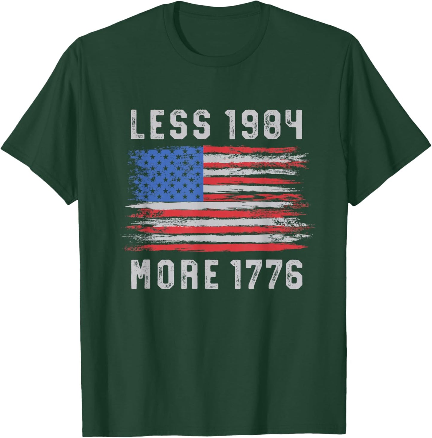 Less 1984 More 1776 Free Speech Vintage Grunge Flag July 4th T-Shirt - T-Shirt | Forest