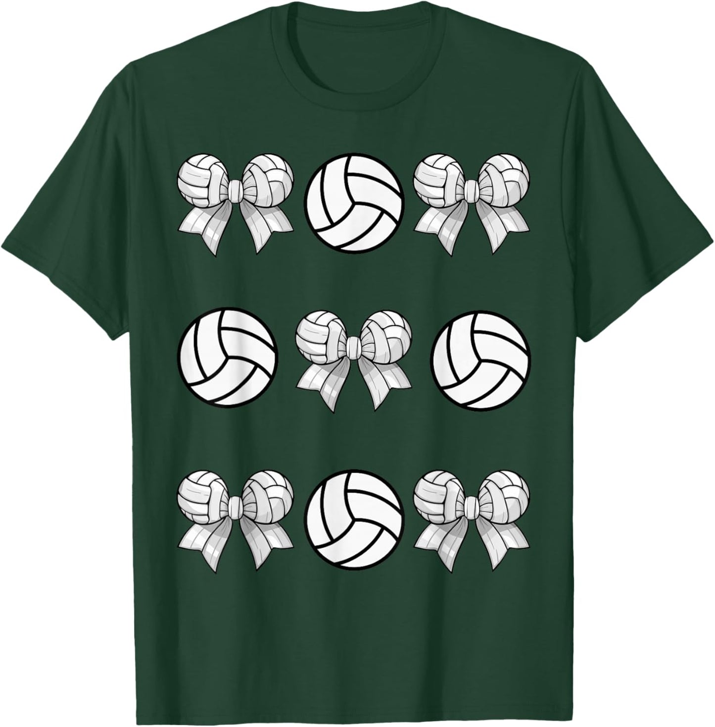 Volleyball Coquette Bow Volleyball Girls And Boys Aesthetic T-Shirt - T-Shirt | Forest