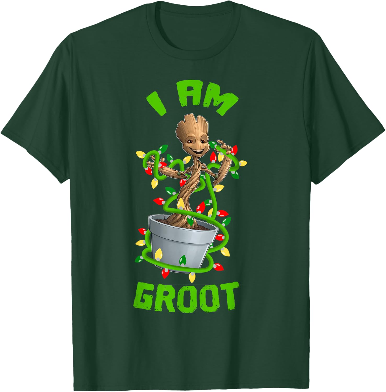 Marvel Christmas I Am Groot Cartoon T-Shirt - T-Shirt | Forest