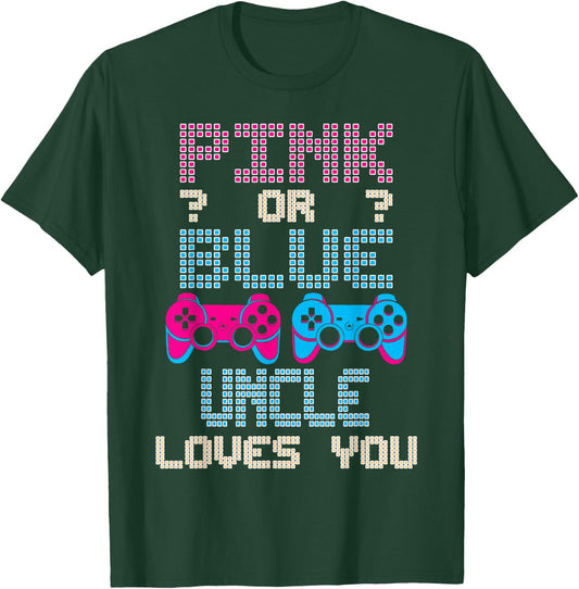 Pink Or Blue UNCLE Loves You Video Game Gender Reveal T-Shirt - T-Shirt | Forest