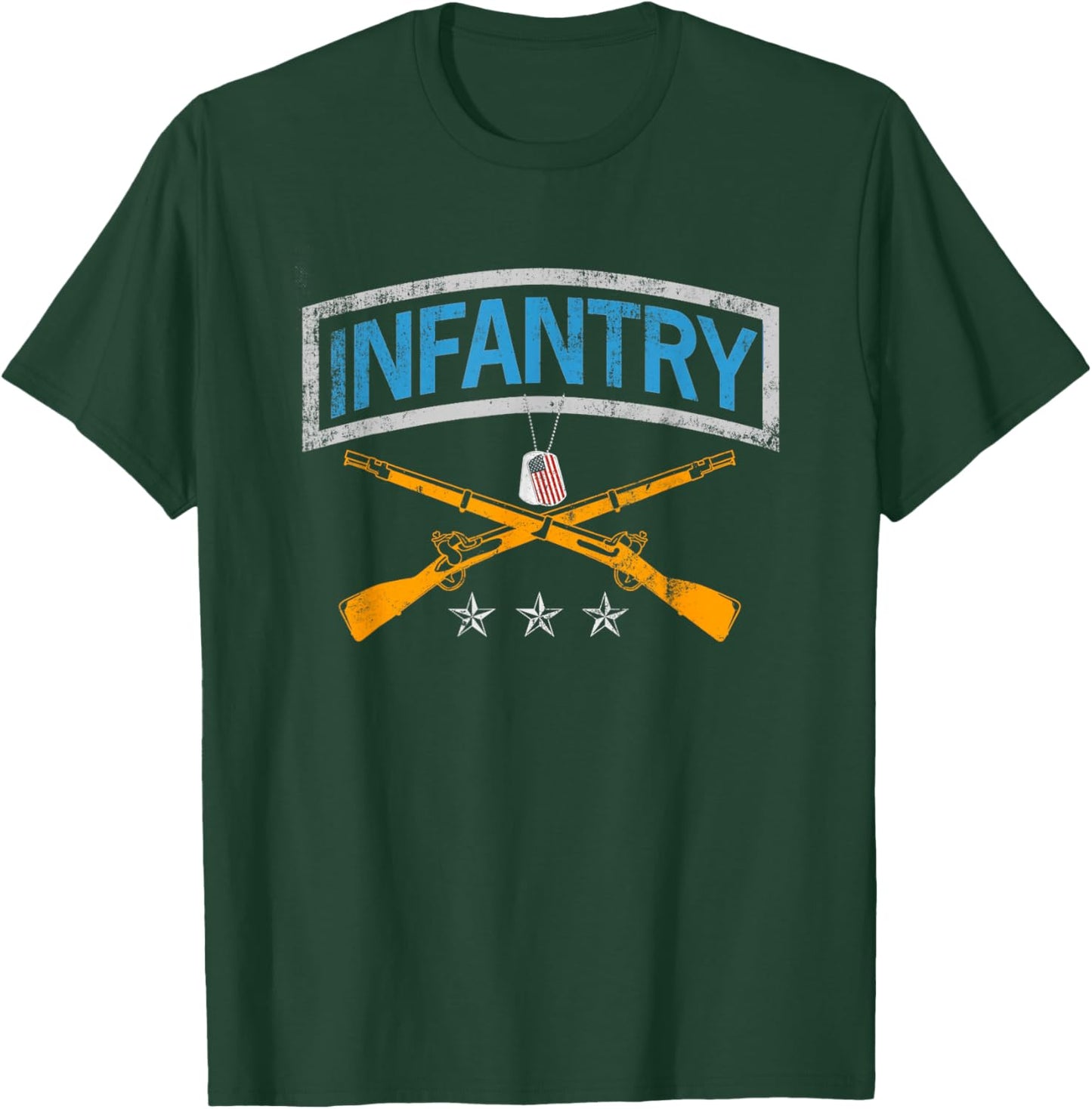 US Flag Infantry Veteran Fort Benning University Vintage Men T-Shirt - T-Shirt | Forest