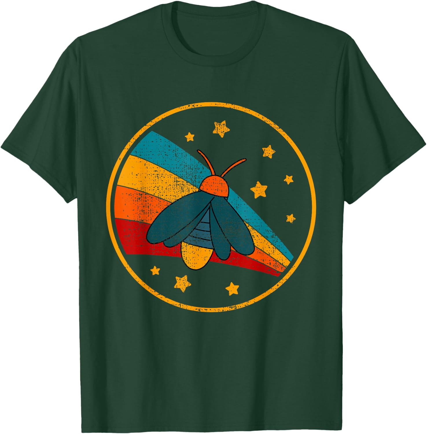 Vintage Fireflies Lightning Bugs Glow-Worm T-Shirt - T-Shirt | Forest