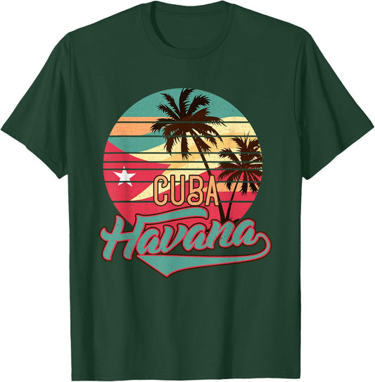 Retro Havana Cuba Vintage Caribbean Cuban Souvenir Small T-Shirt - T-Shirt | Forest