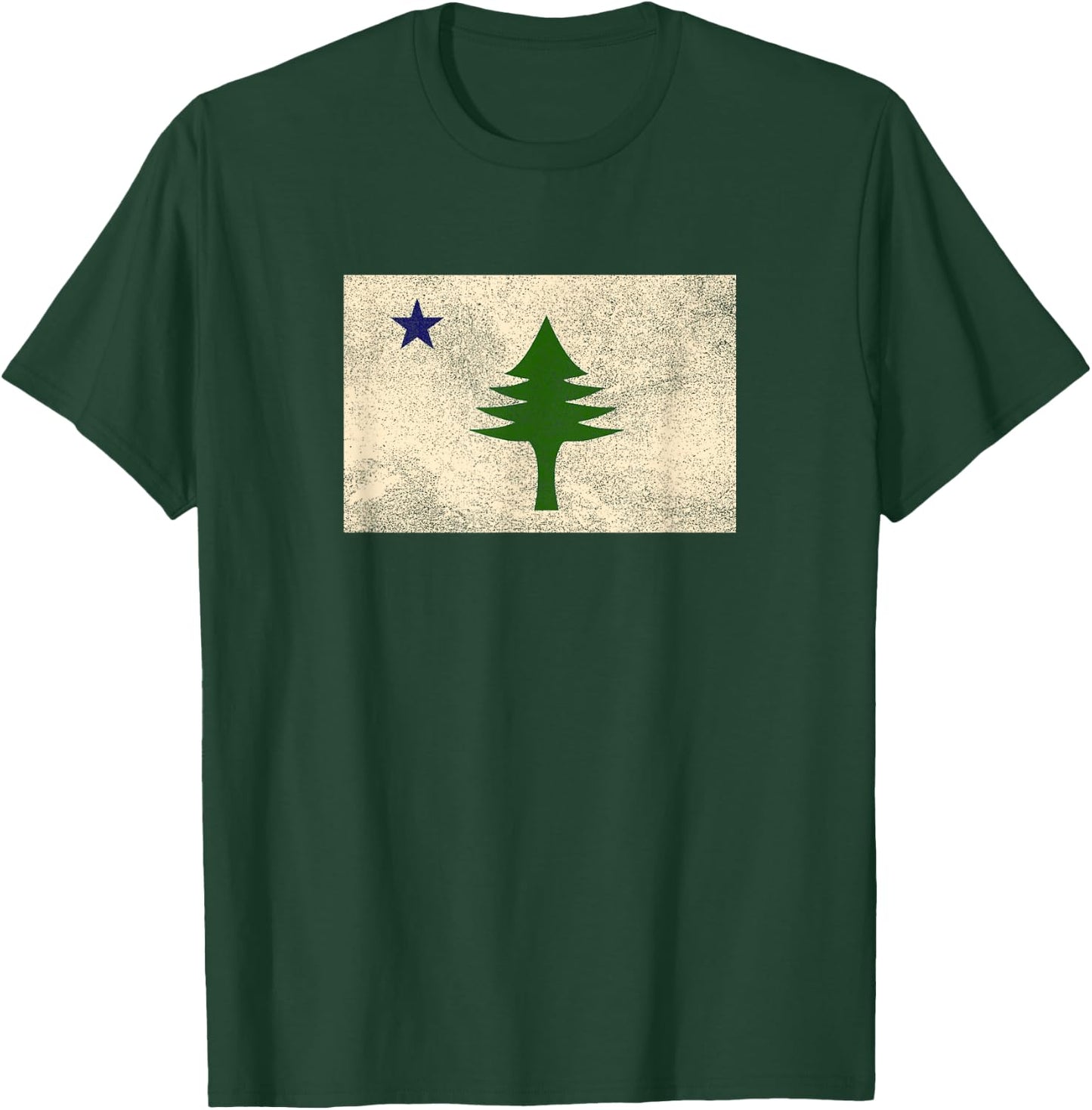 Old Maine State Flag Pine Tree 1901 Dirigo Vintage Retro T-Shirt - T-Shirt | Forest