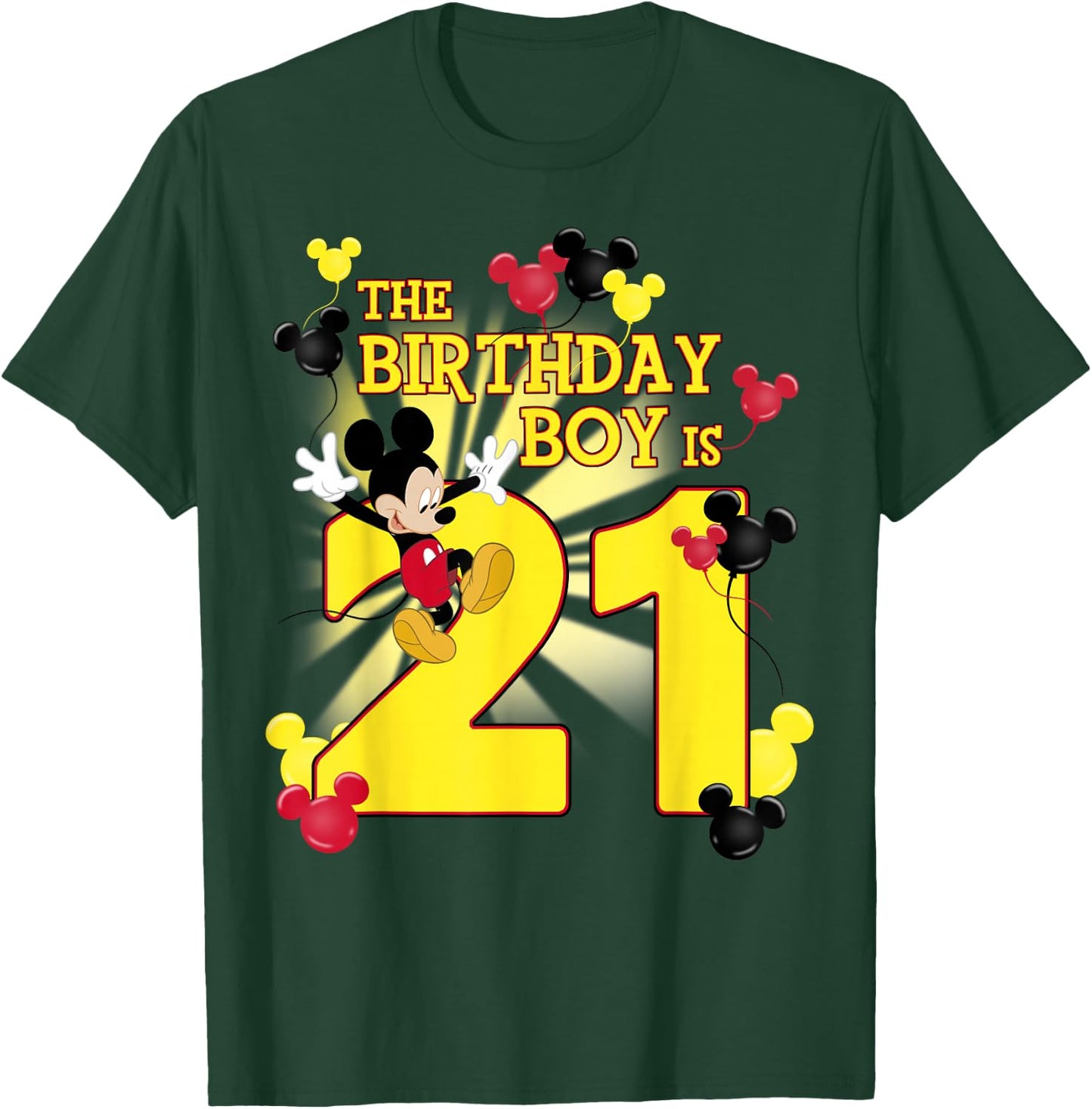 Disney Mickey And Friends Mickey 21st Birthday Boy T-Shirt - T-Shirt | Forest