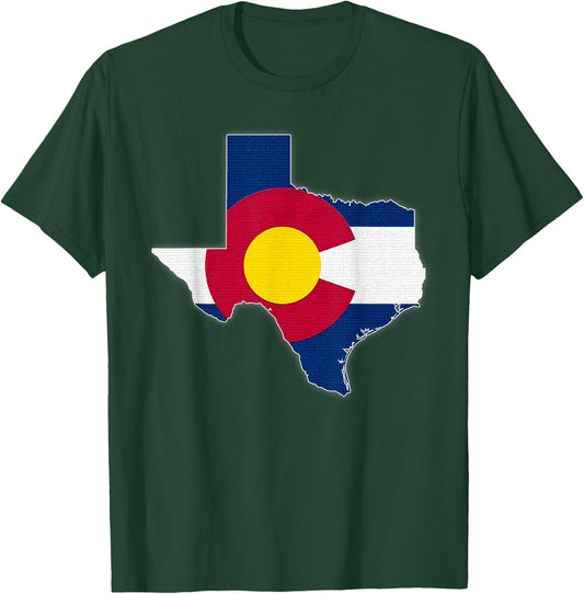 TEXAS STATE MAP COLORADO CO Flag Roots Men Women Gift T-Shirt - T-Shirt | Forest