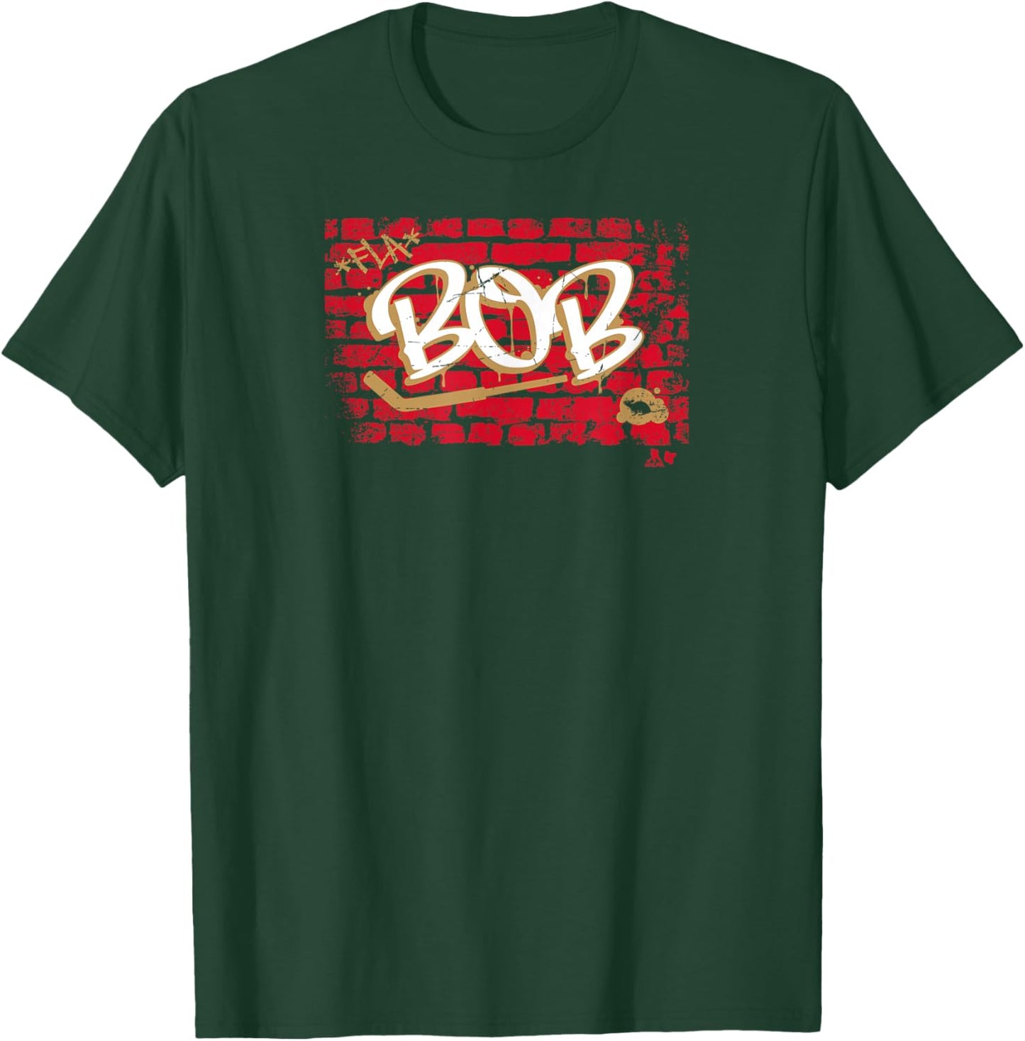 Sergei Bobrovsky: Brick Wall Bob - Florida Hockey - NHLPA T-Shirt - T-Shirt | Forest