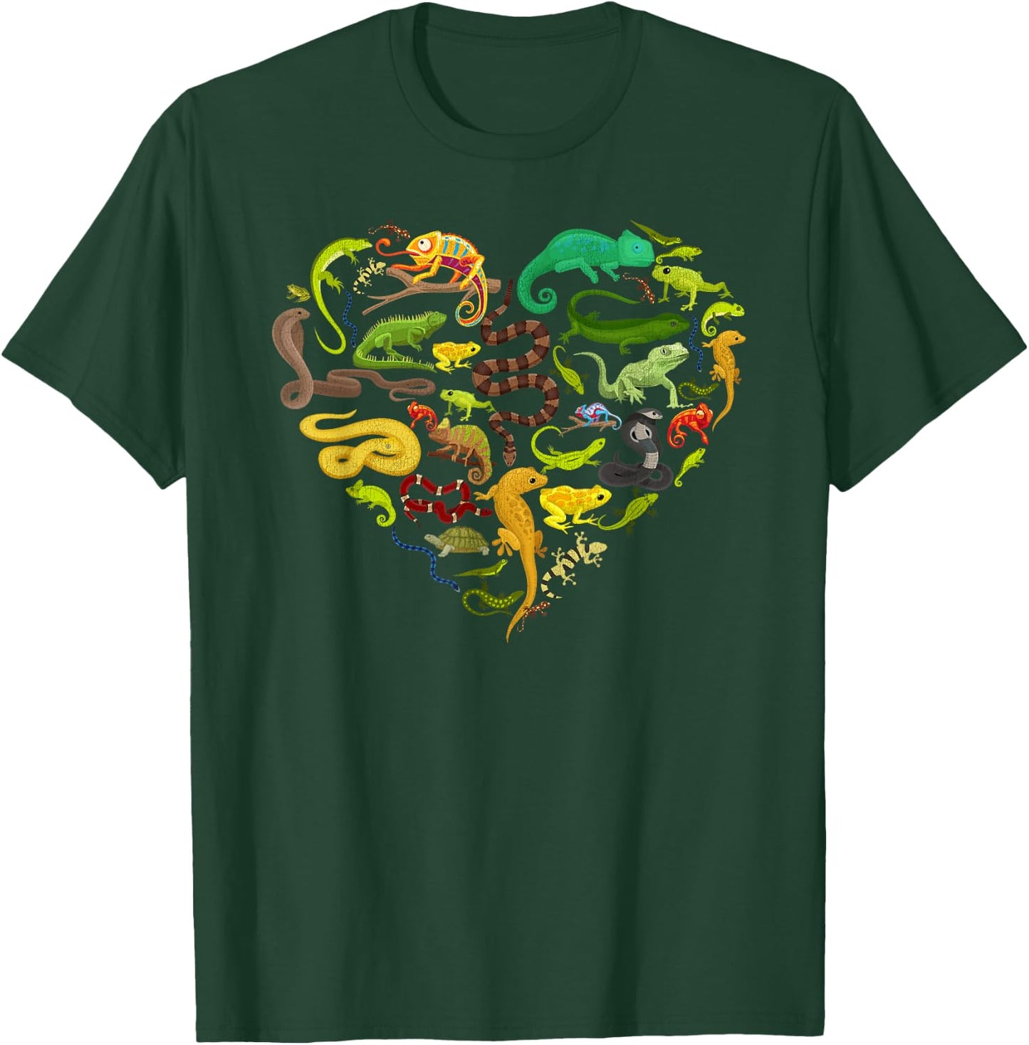 Reptile Heart Snake Lizard T-Shirt - T-Shirt | Forest