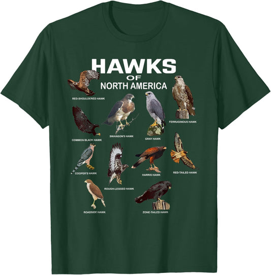 Hawks North America Red-Tailed Roadside Gray Hawk T-Shirt - T-Shirt | Forest