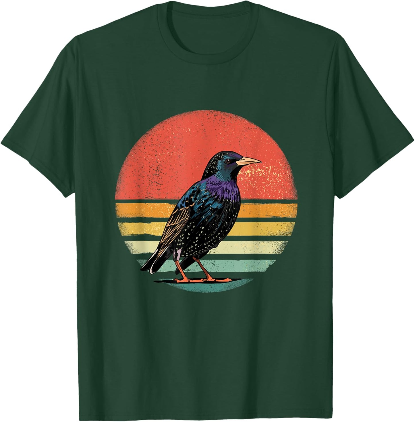 Retro Vintage Starling Nature Starling Bird Watcher T-Shirt - T-Shirt | Forest
