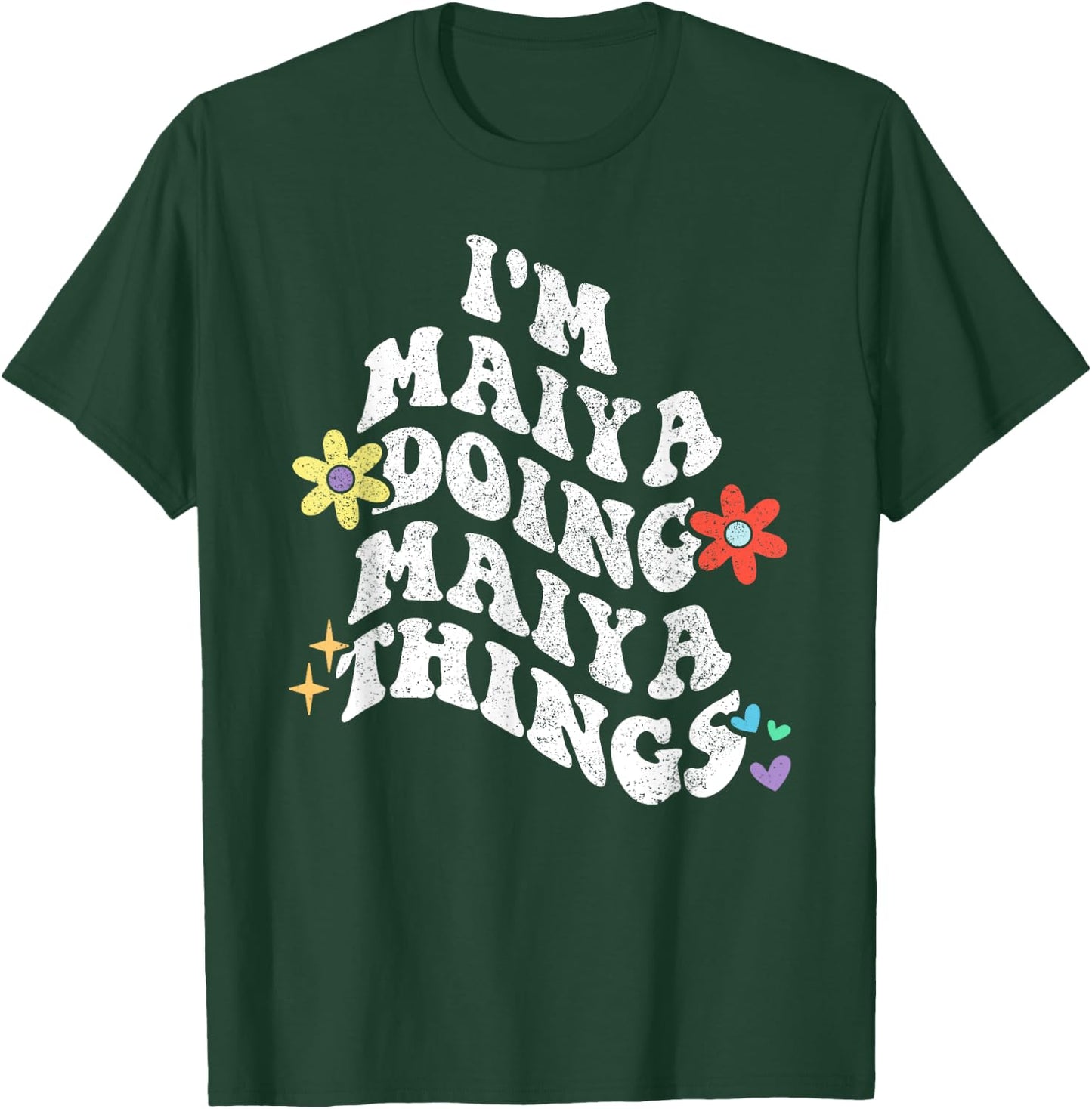 Retro Groovy Im MAIYA Doing MAIYA Things Funny Mother's Day T-Shirt - T-Shirt | Forest