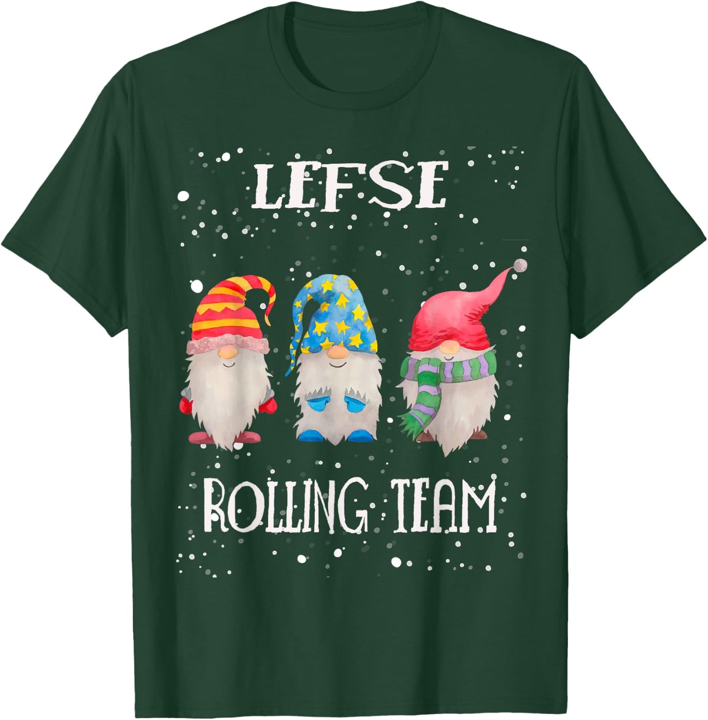 Lefse Rolling Team Nordic Merry Christmas Gnome Baking Tomte T-Shirt - T-Shirt | Forest