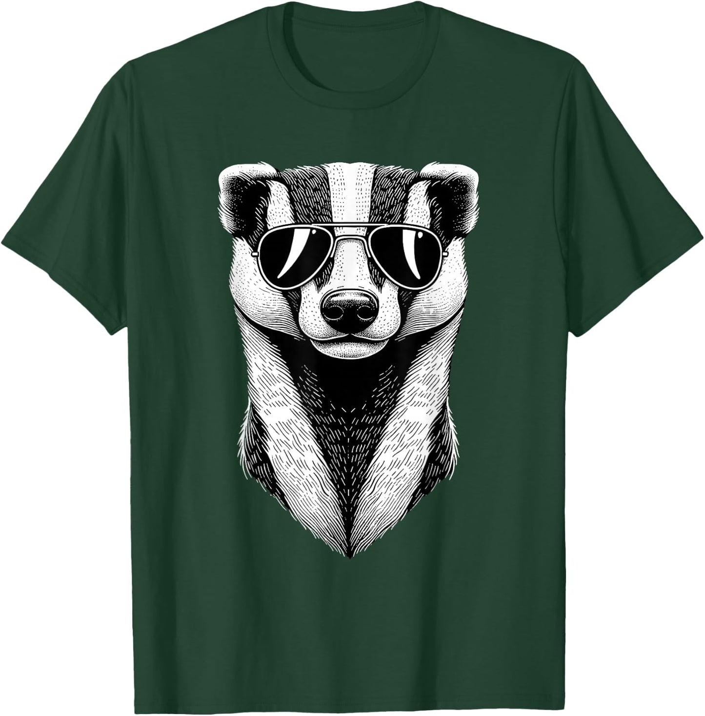 Funny Honey Badger Art Wearing Sunglasses T-Shirt - T-Shirt | Forest