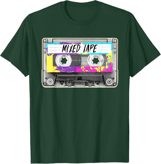 80s Paint Splash Cassette Tape Vintage Mixtape T-Shirt - T-Shirt | Forest