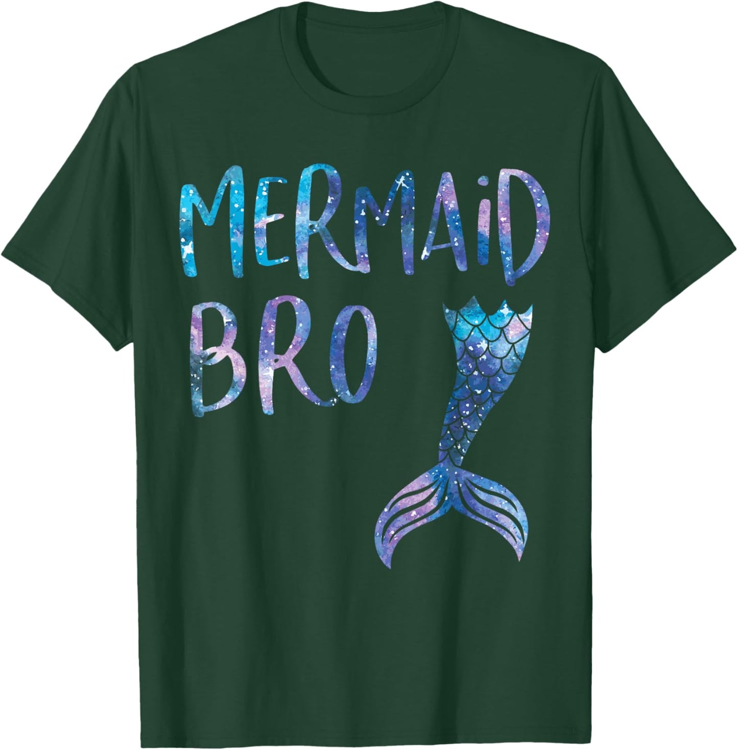 Mermaid Brother Tail Matching Mermaid Squad Birthday Party T-Shirt - T-Shirt | Forest