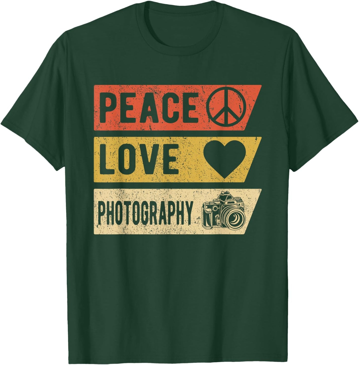 Vintage Peace Love Photography Gifts T-Shirt - T-Shirt | Forest