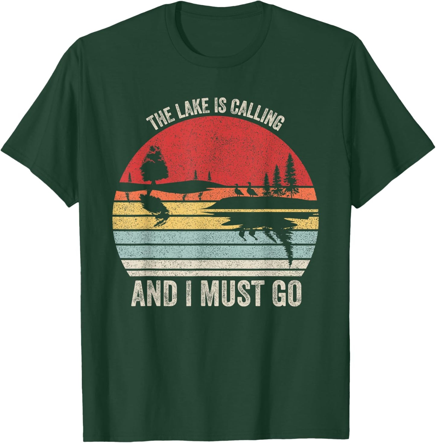Vintage Retro The Lake Is Calling And I Must Go T-Shirt - T-Shirt | Forest