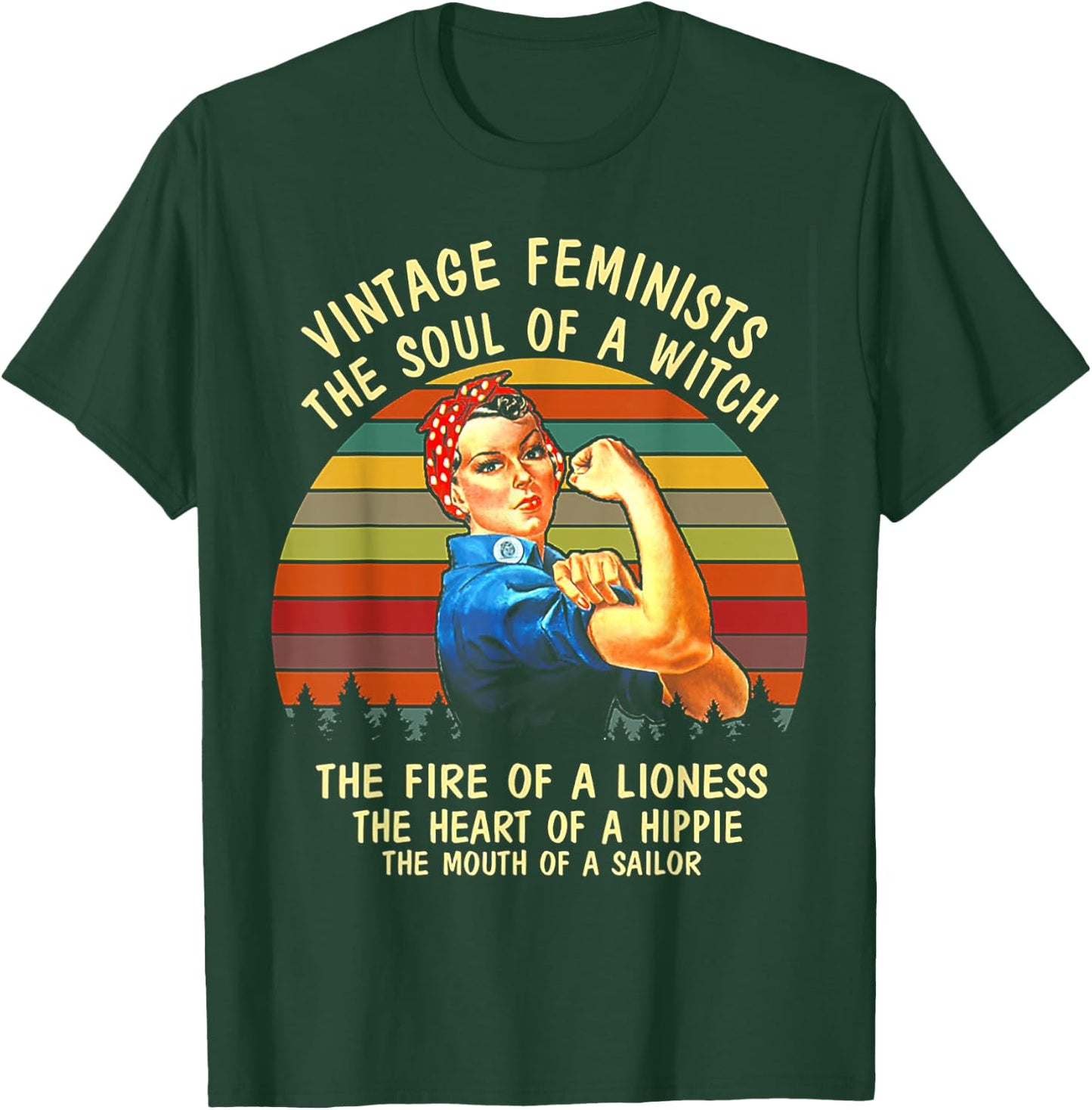 Vintage Feminists The Soul Of A Witch The Fire Of a Lioness T-Shirt - T-Shirt | Forest