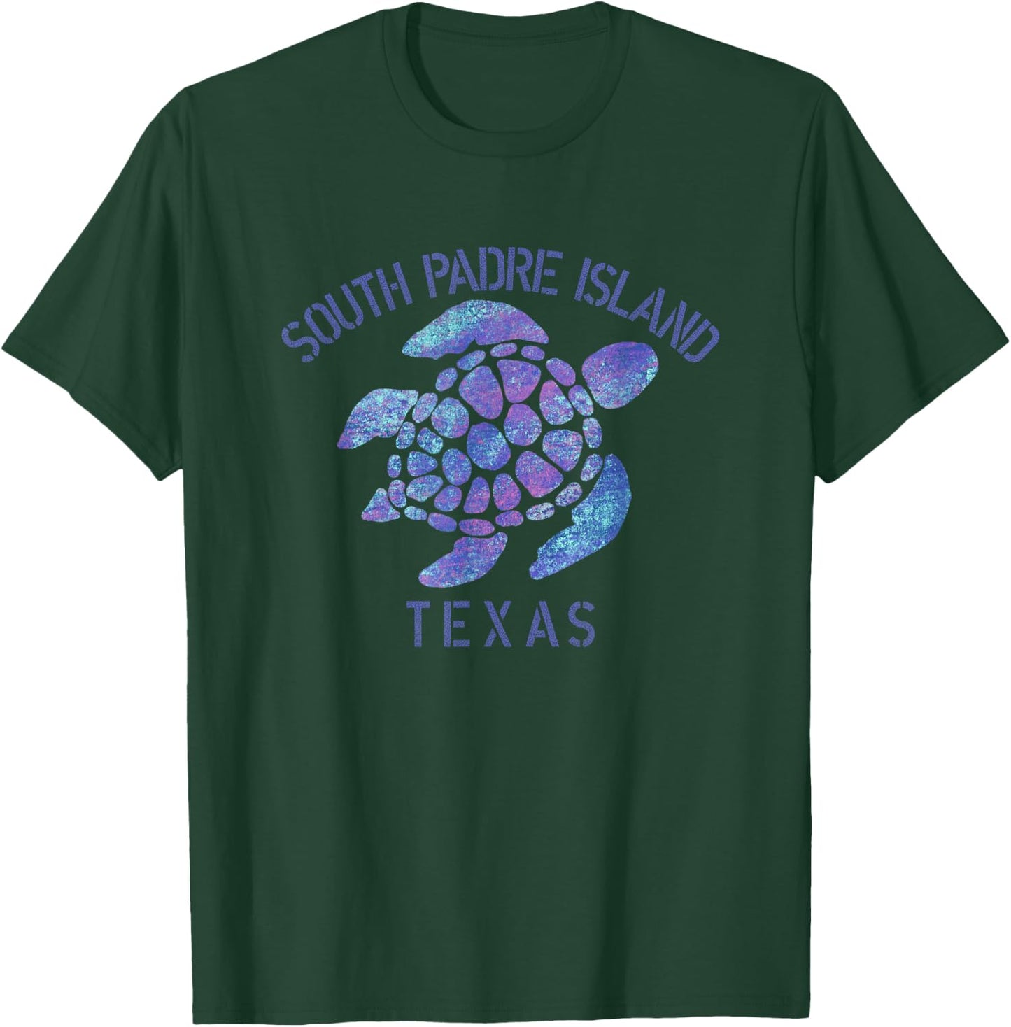 South Padre Island, TX Beach Design / Tribal Turtle Gift T-Shirt - T-Shirt | Forest