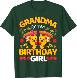 Grandma Of The Girl Birthday Pizza Lover Party Kawaii Foodie T-Shirt - T-Shirt | Forest