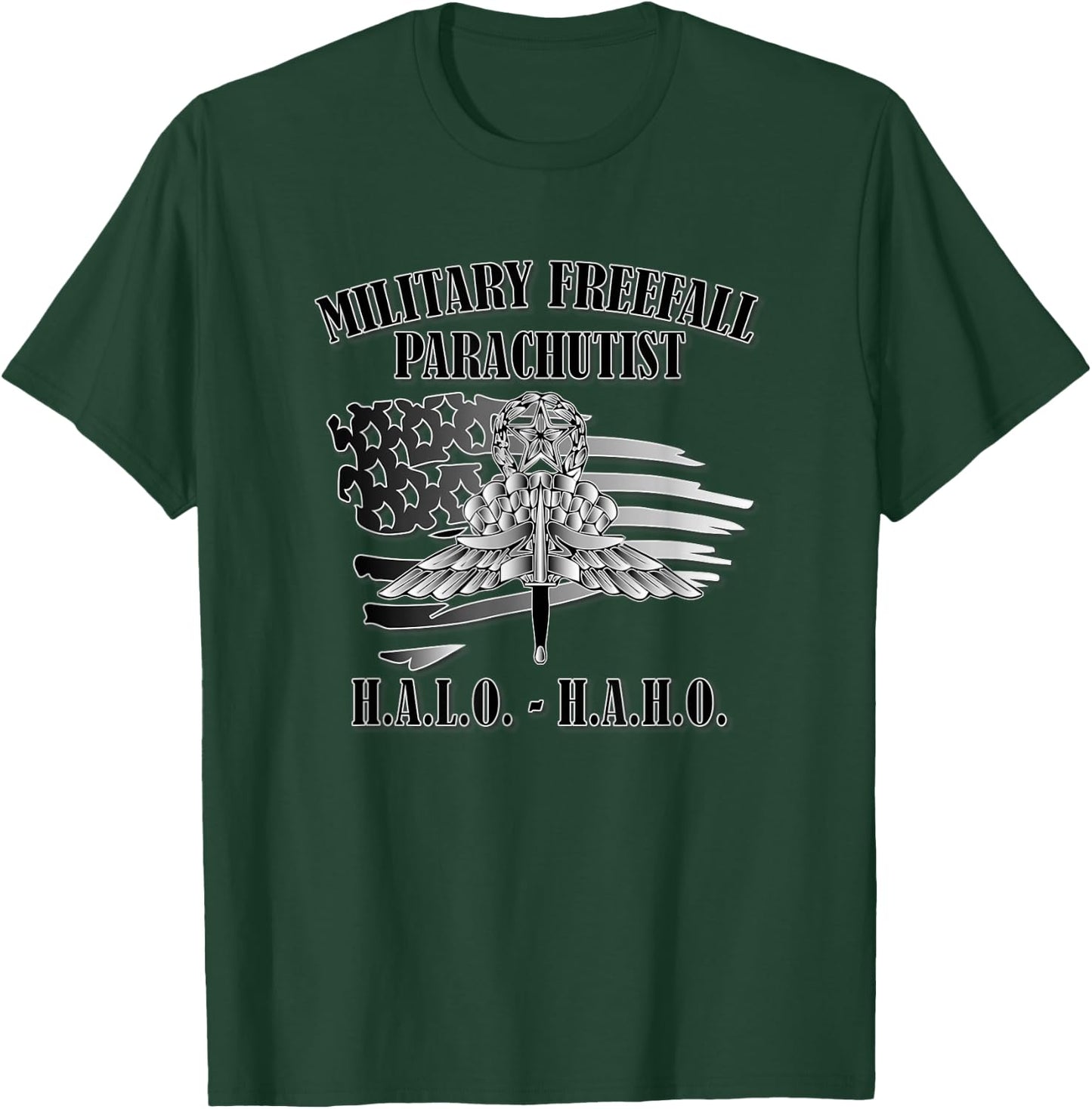 Military Freefall Parachutist (Front Design) T-Shirt - T-Shirt | Forest