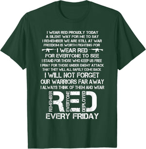 Red Friday Remember The Deployed Military Troops Poem Small T-Shirt - T-Shirt | Forest