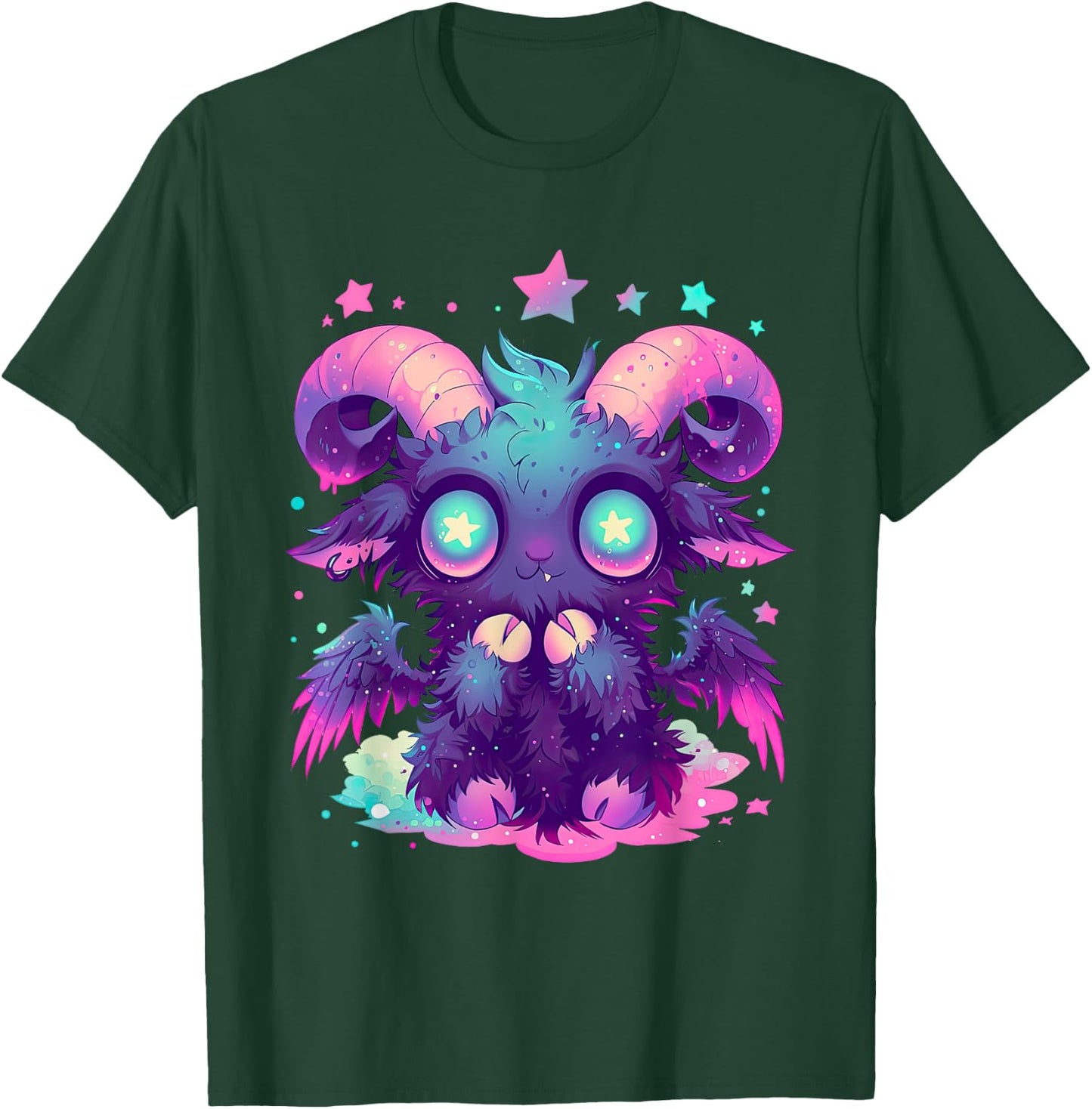 Kawaii Pastel Goth Creepy Cute Witchy Goat Baphomet T-Shirt - T-Shirt | Forest