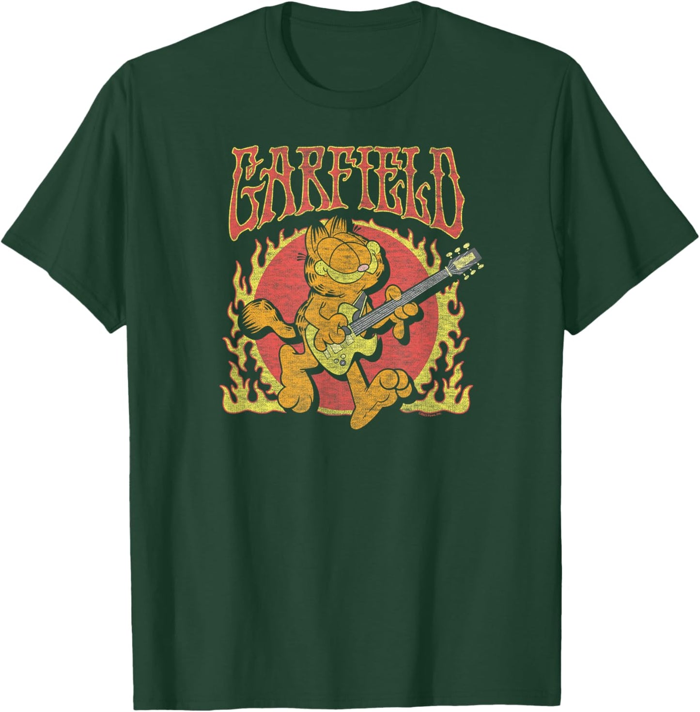 Garfield - Rock n' Roll Music Flames with Guitar T-Shirt - T-Shirt | Forest