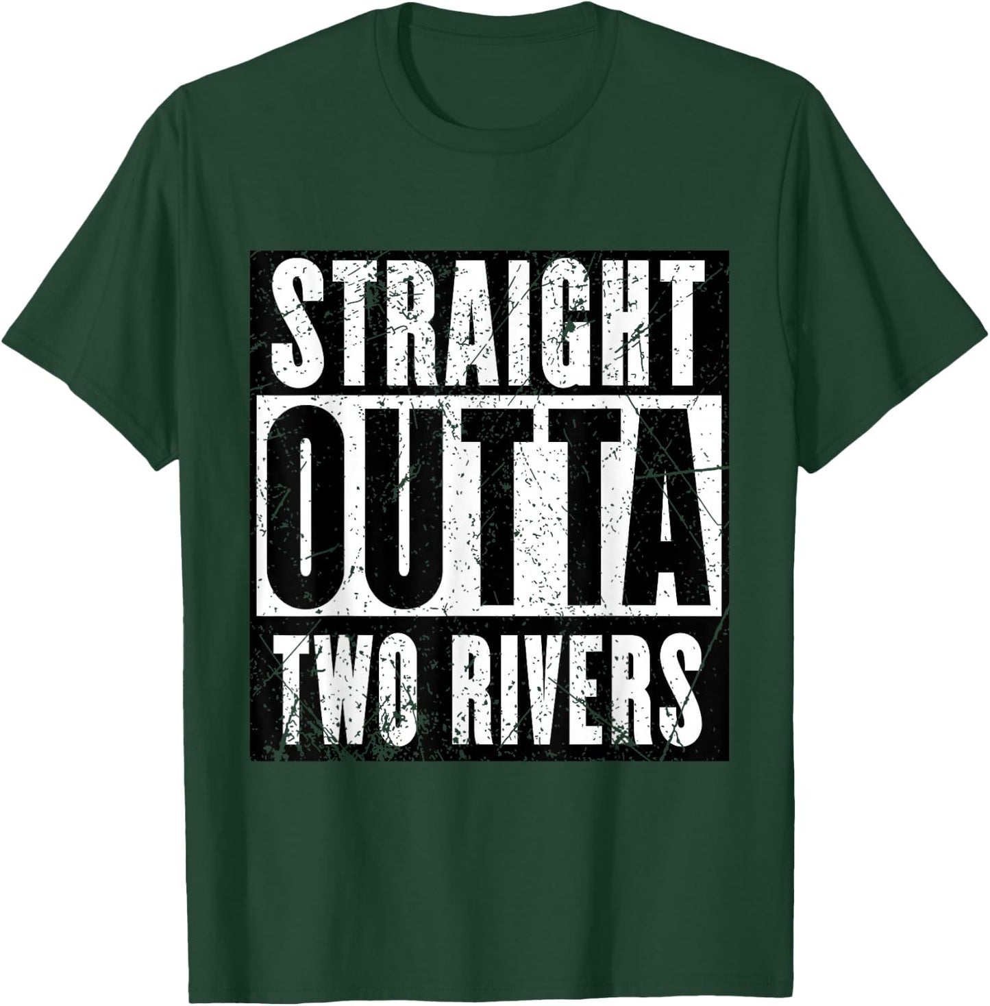 Red Sigil Wheel of Time Straight Outta Two Rivers Distressed Black Small T-Shirt - T-Shirt | Forest