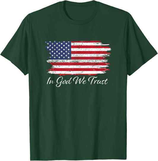 in God We Trust US Flag Patriotic T-Shirt - T-Shirt | Forest