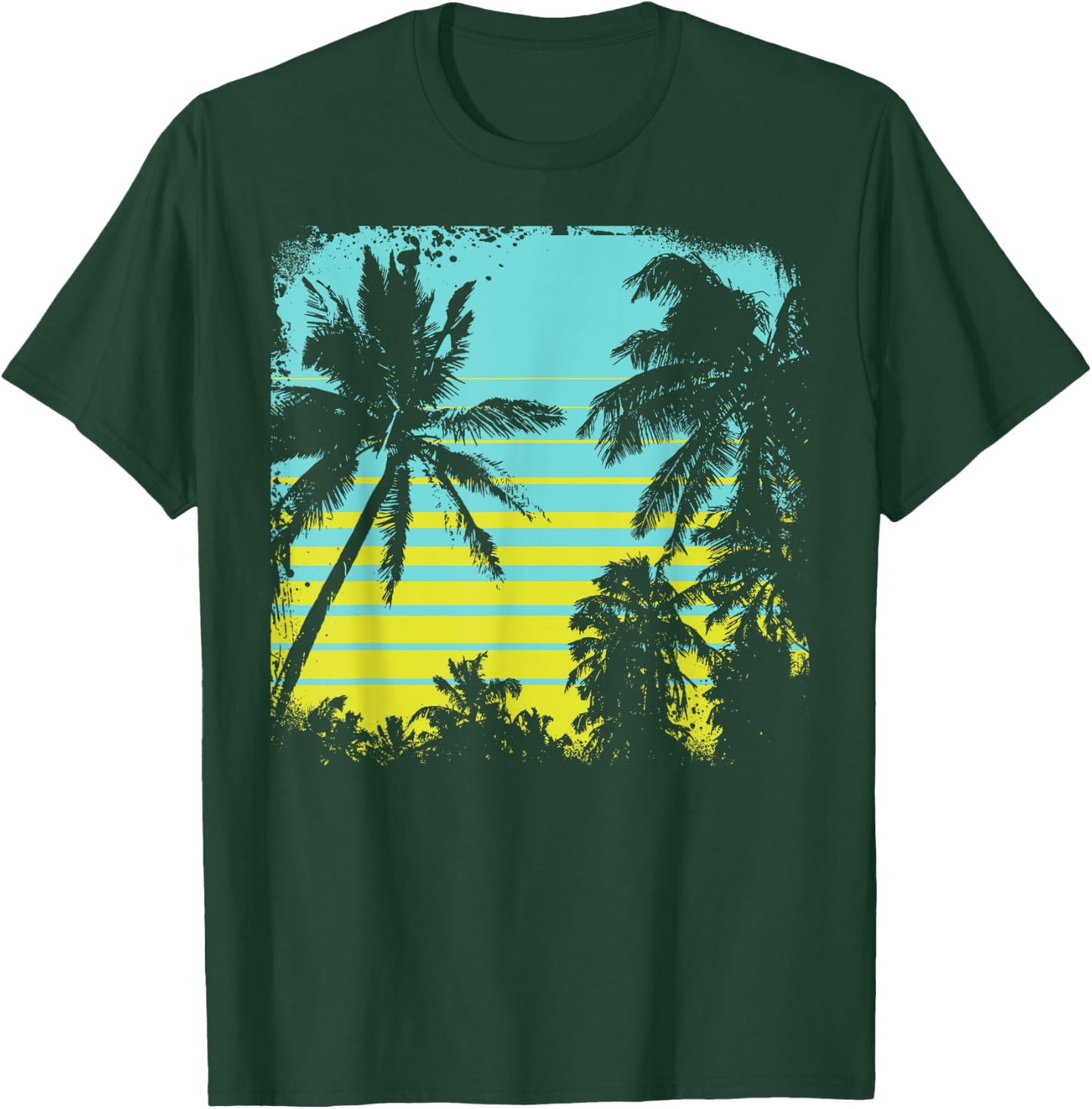 Palm Tree Silhouette Tree design, Vintage Graphic gift T-Shirt - T-Shirt | Forest