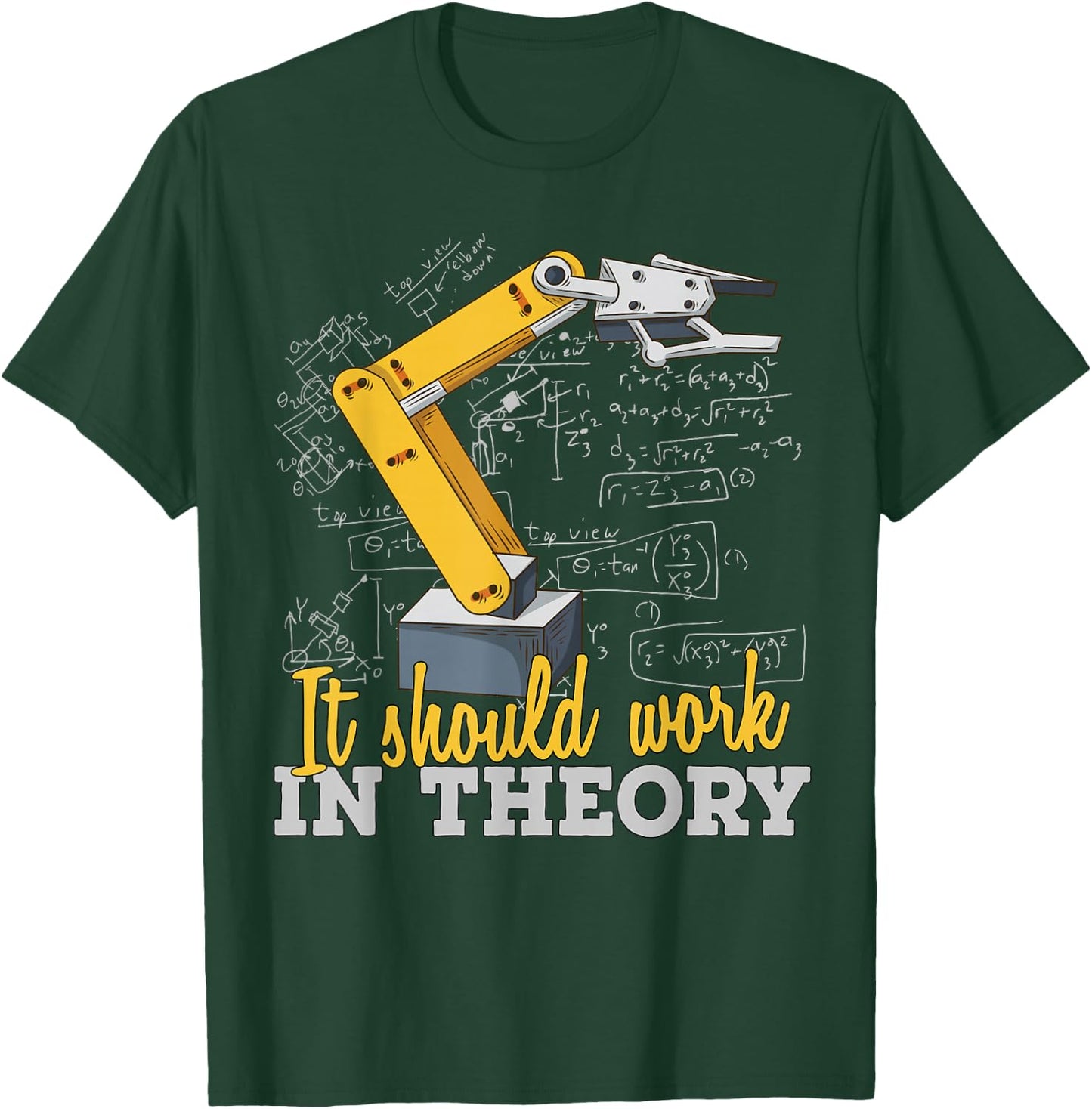 Cartoon robot arm - funny robot engineer T-Shirt - T-Shirt | Forest