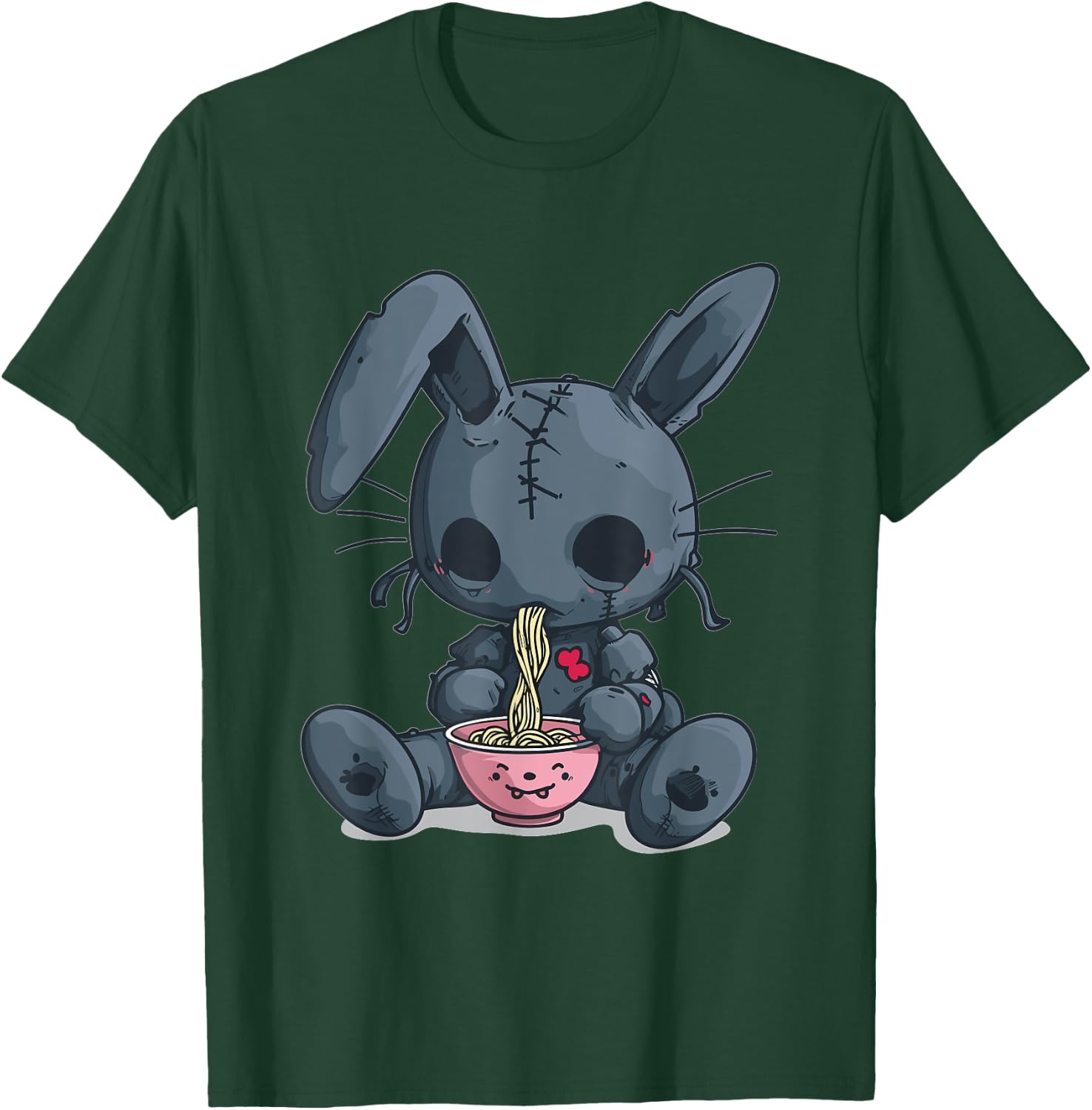 Goth Pastel Creepy Kawaii Rabbit Bunny Voodoo Doll Ramen T-Shirt - T-Shirt | Forest