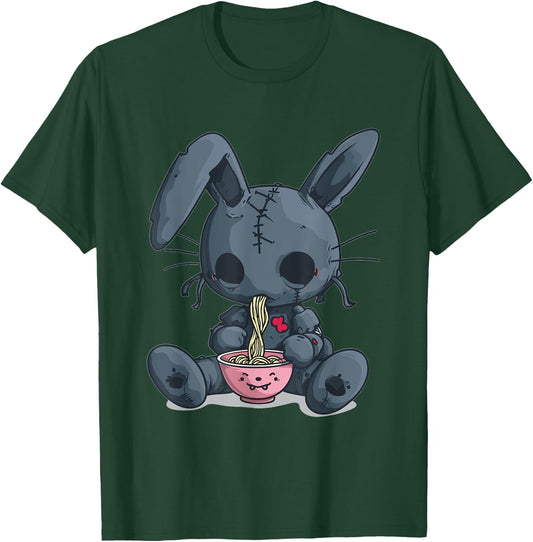 Goth Pastel Creepy Kawaii Rabbit Bunny Voodoo Doll Ramen T-Shirt - T-Shirt | Forest