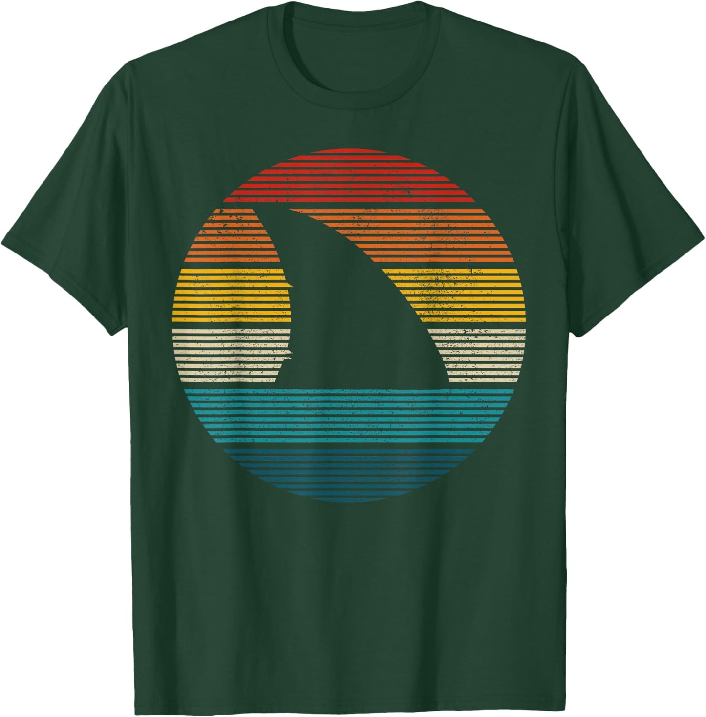 Shark Fin Vintage Scuba Diving Surf Retro Diver Gift T-Shirt - T-Shirt | Forest