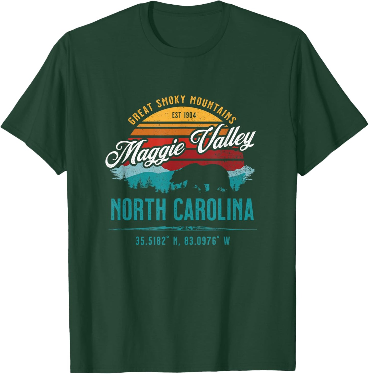 Maggie Valley North Carolina USA Retro Great Smoky Mountains T-Shirt - T-Shirt | Forest