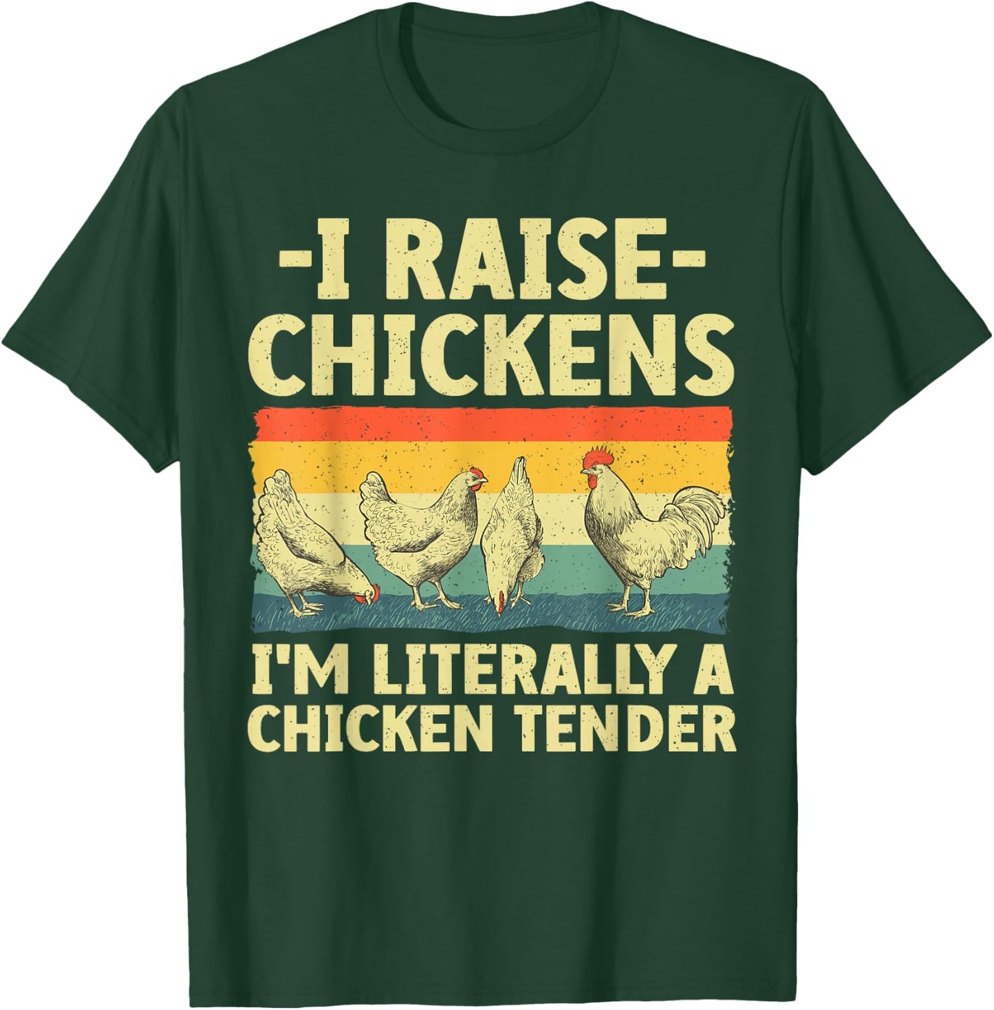 Chicken Gift Chicken Lover Accessories & Stuff -Adult Black Small Funny Chicken Tender Art Poultry Chicken Farmer T-Shirt - T-Shirt | Forest