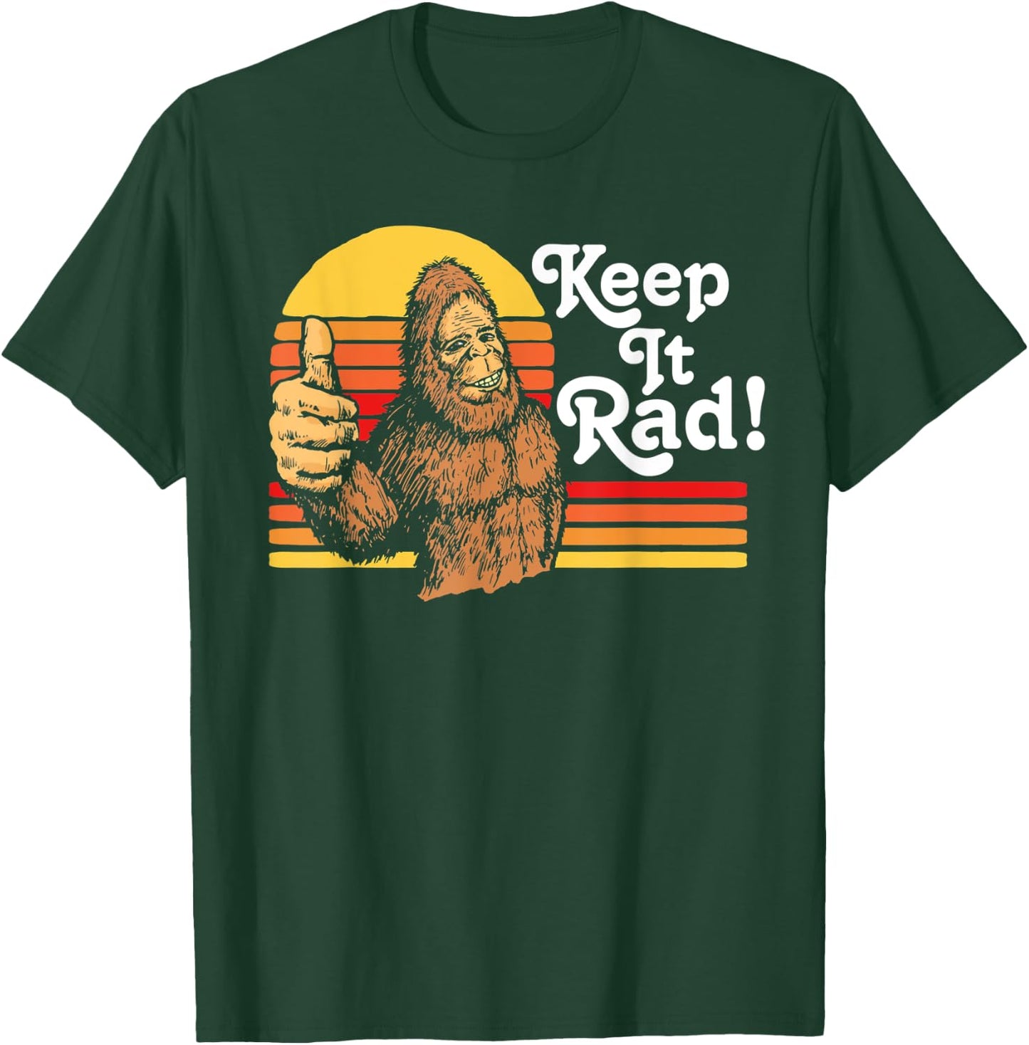 Keep It Rad! Vintage Bigfoot Thumbs Up Funny Vintage Hipster T-Shirt - T-Shirt | Forest