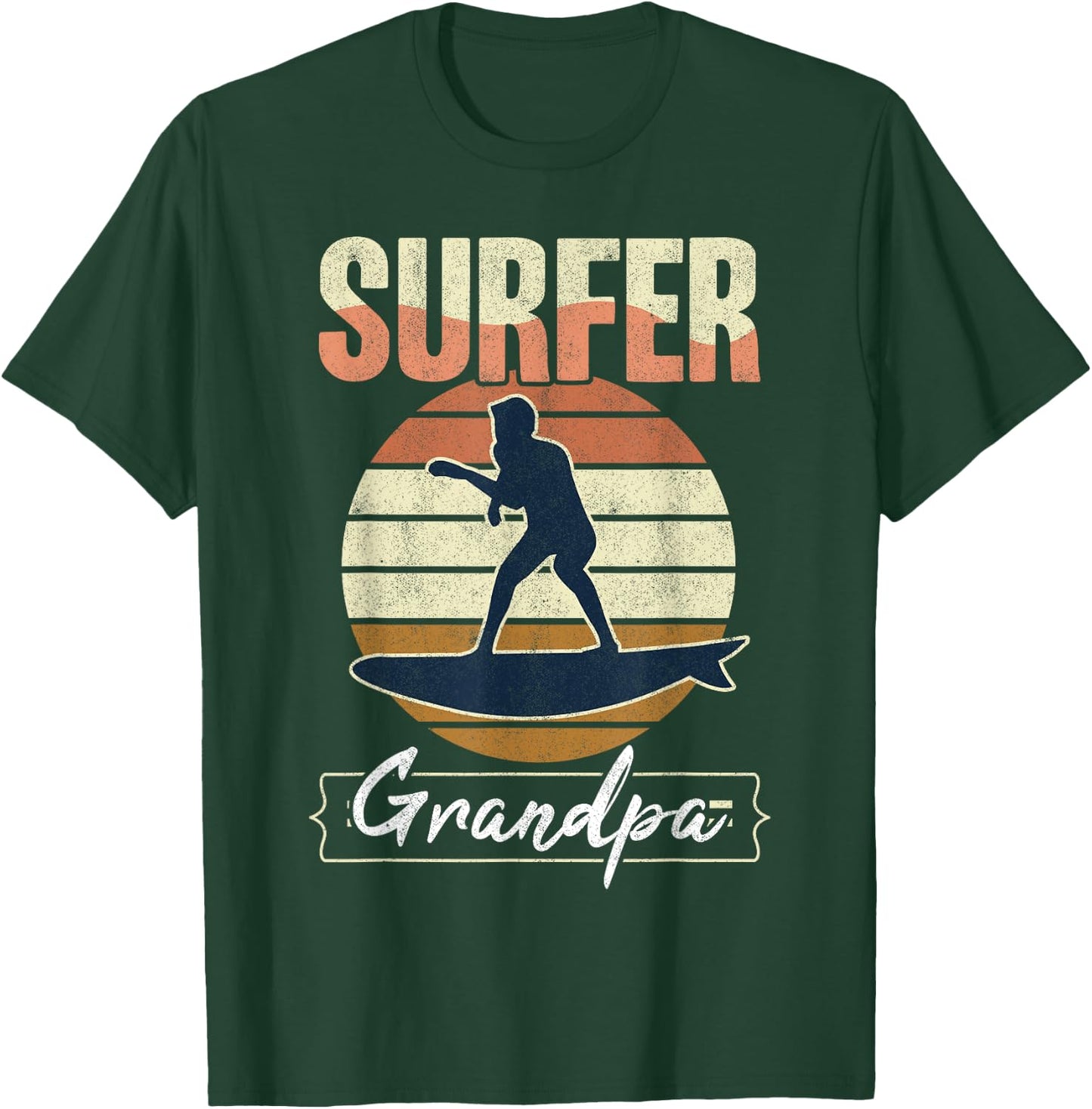 Surfer Grandpa Surf Retro Surfing Grandfather Vintage Surfer T-Shirt - T-Shirt | Forest