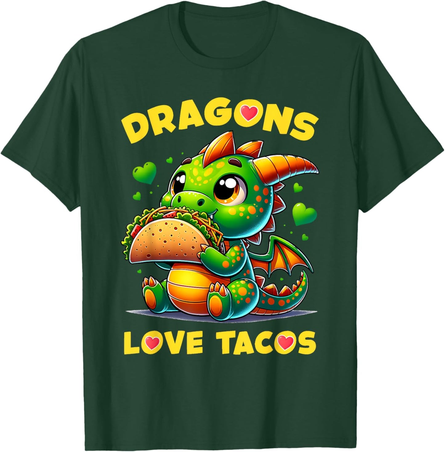 Dragons Love Tacos Cute Cinco De Mayo Mexican Food Kids Boys T-Shirt - T-Shirt | Forest
