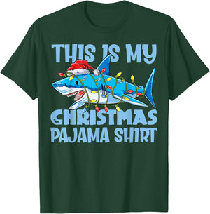 Funny Christmas Shark Fun Pajama T-Shirt - T-Shirt | Forest