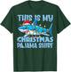 Funny Christmas Shark Fun Pajama T-Shirt - T-Shirt | Forest