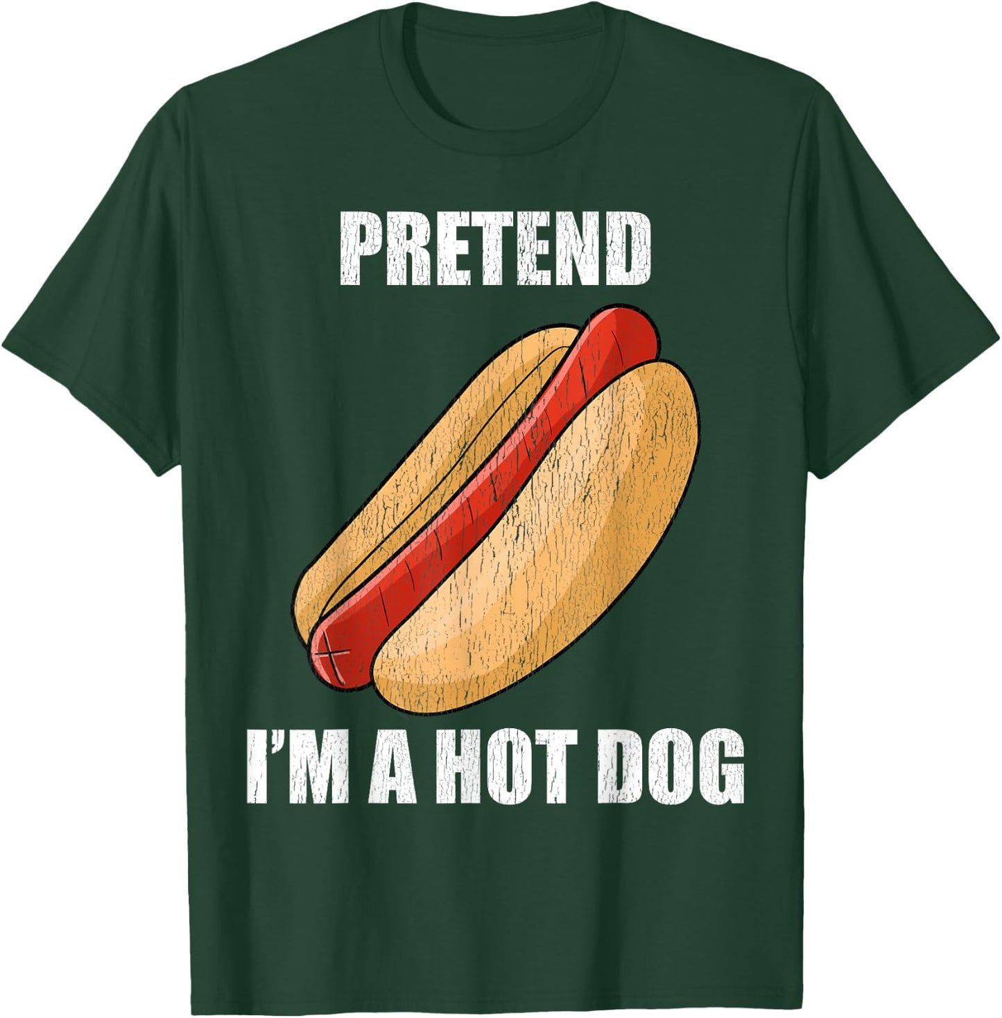 Pretend I'm A Hot Dog Lazy Costume Party Funny Halloween Fun Men Women Kids T-Shirt - T-Shirt | Forest