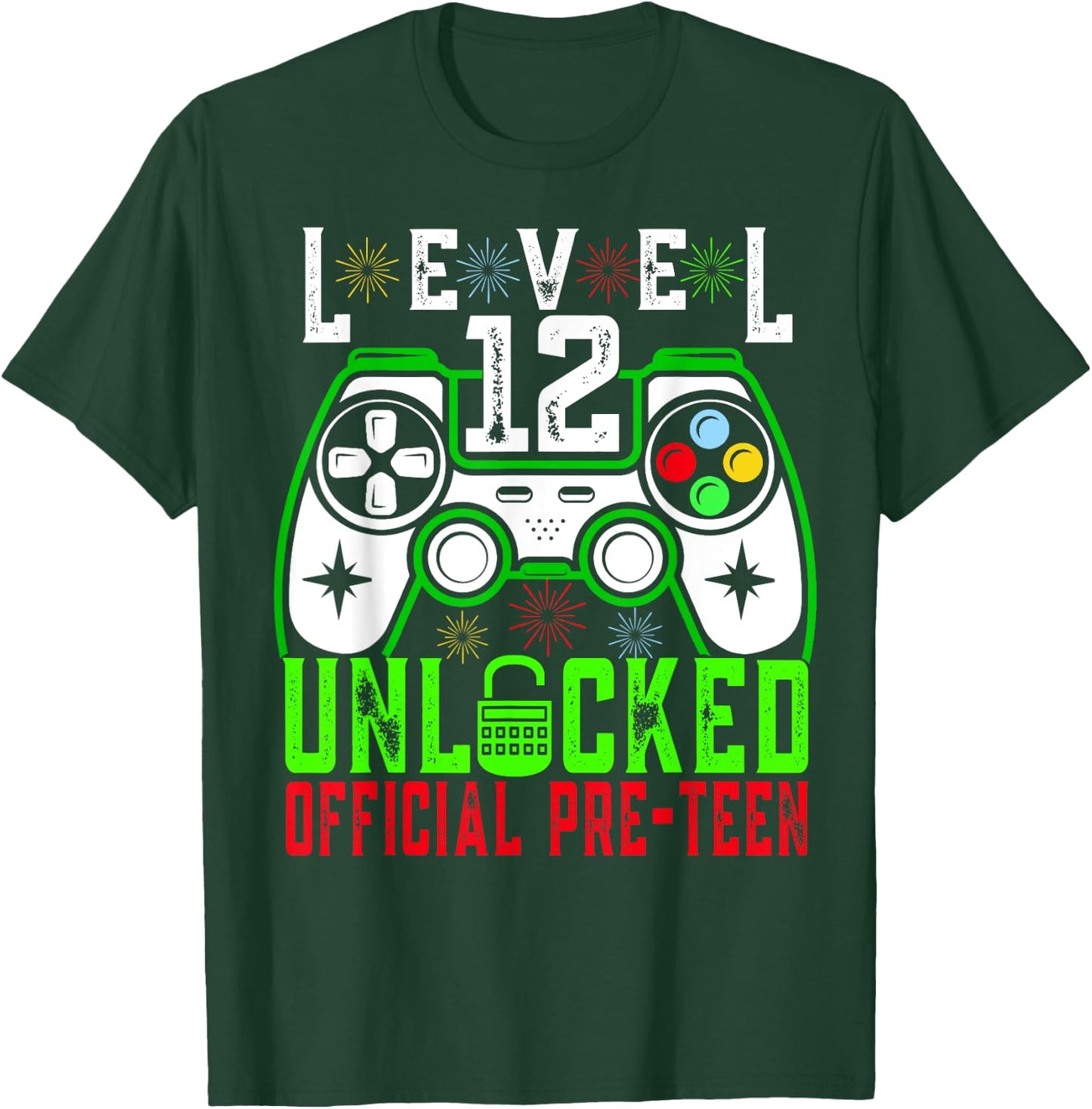 Level 12 Unlocked Birthday Shirt- Gamer BD level 12 unlocked T-Shirt - T-Shirt | Forest
