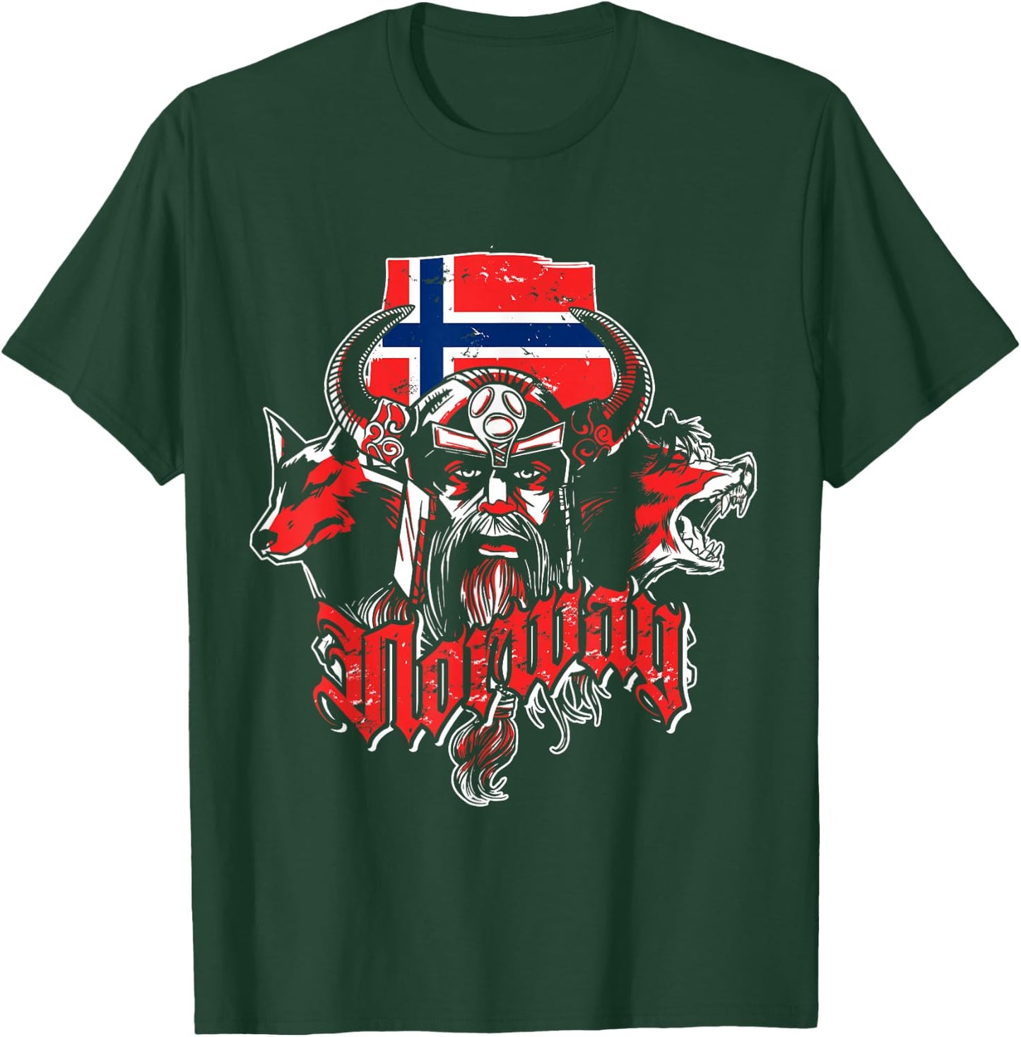 Viking Wolf Gift Oslo Norway T-Shirt - T-Shirt | Forest
