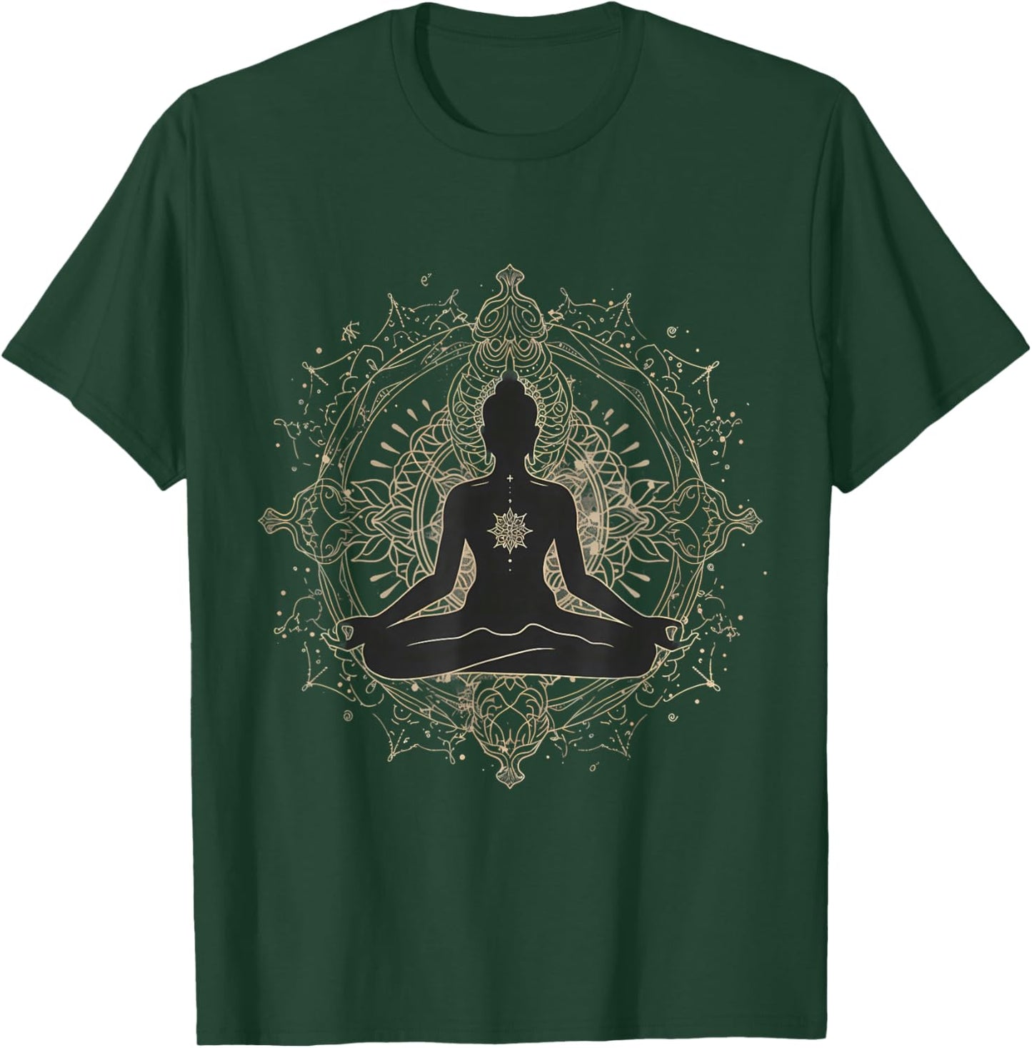 Meditation Mandala Buddhist Hindu Zen Buddha Spiritual T-Shirt - T-Shirt | Forest