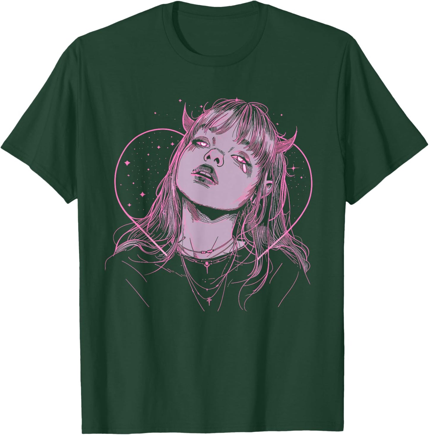 Demon Anime Girl Heart Pastel Goth Alt Pink Grunge Aesthetic T-Shirt - T-Shirt | Forest
