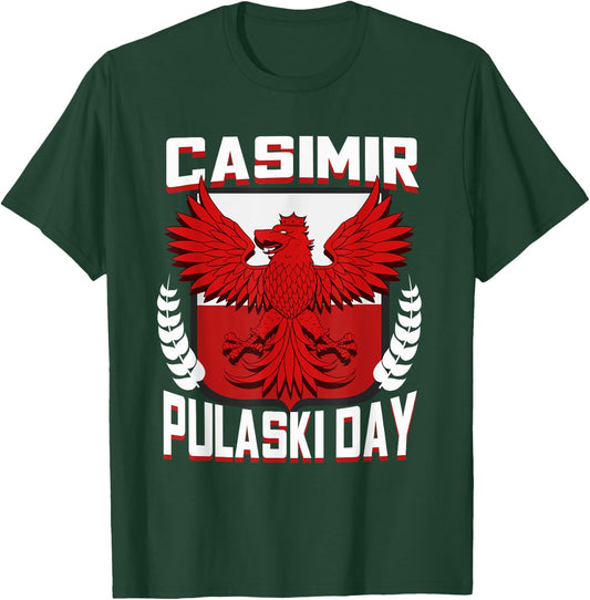 Casimir Pulaski Day Polish Eagle Gift T-Shirt - T-Shirt | Forest